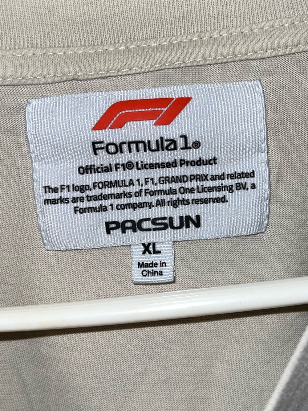 Formula 1 x PacSun Monza Italy Cream Graphic Crew Short Sleeve Shirt Size XL - Picture 7 of 7